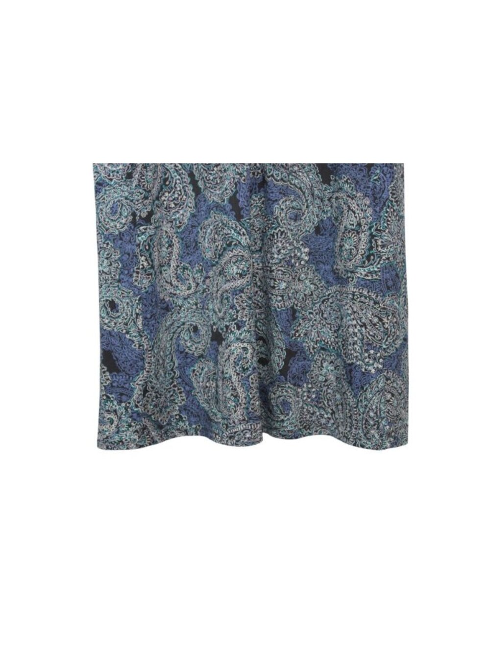 J Jill Wearever Collection Dress Medium Paisley Stretch Knit Knee Length Pockets - Picture 4 of 13